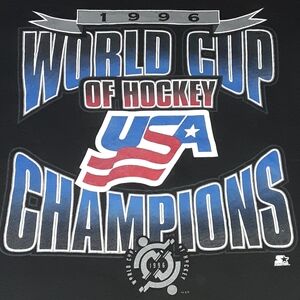 1996 Starter USA Hockey World Cup Champions Vintage Shirrnmmr